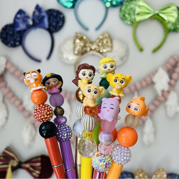 😍🌟💖 Disney Doorable squishalot character bead pen handmade ✍️ - Picture 6 of 8